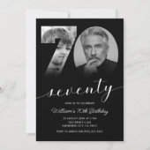 ミニマリスト70歳誕生日70枚の写真 招待状 (正面)