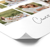 ミニマリスト9枚写真コラージュ結婚式カップルカスタム ポスター (角)