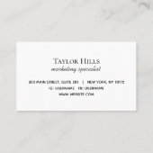 ミニマリスト、お会いできてうれしいモノクロ 名刺 (裏面)