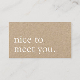 ミニマリスト、お目にかかれて嬉しいクラフト 名刺