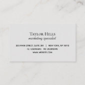 ミニマリスト、お目にかかれて嬉しいグレー 名刺 (裏面)