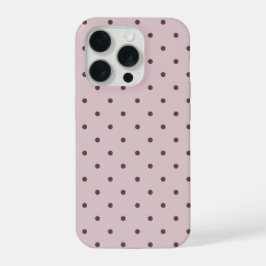 ミニマリスト かわいい ソフトライト ピンクブラウン ドット iPhone 15 PROケース