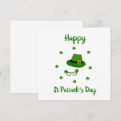 ミニマリスト  かわいい ハッピーセントパトリックデー 招待状 (正面/裏面)