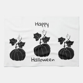 ミニマリスト かわいい ハッピーハロウィン キッチンタオル