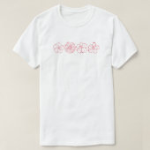 ミニマリスト かわいい ピンクの花 夏 4輪 Tシャツ (デザイン正面)