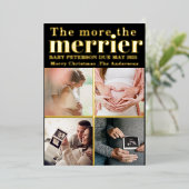 ミニマリスト どんどん楽しく マタニティ 5枚の写真 箔招待状 (立ち正面)