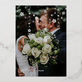 ミニマリスト どんどん楽しく マタニティ 5枚の写真 箔招待状 (裏面)