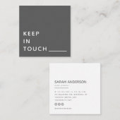 ミニマリスト|のモダンのタイポグラフィのシンプルな灰色 スクエア名刺 (正面/裏面)