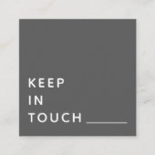 ミニマリスト|のモダンのタイポグラフィのシンプルな灰色 スクエア名刺 (正面)