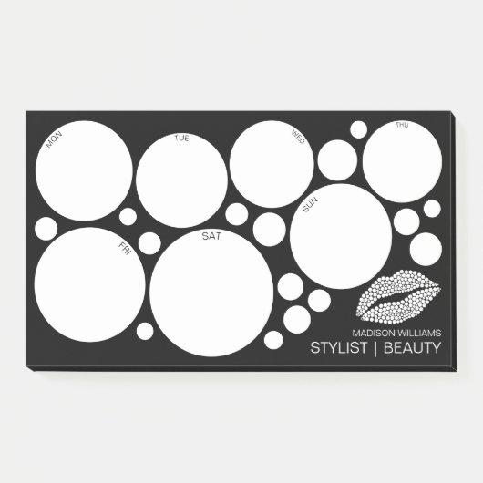 ミニマリスト|の白の唇のスタイリストのモダンのカレンダー ポストイット (正面)