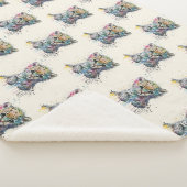 ミニマリスト アイボリー ウォーターカラー レオパード パターン シェルパブランケット (3/4)