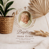 ミニマリスト アクリル 洗礼招待状 アクリル招待状