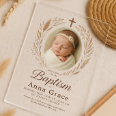 ミニマリスト アクリル 洗礼招待状 アクリル招待状