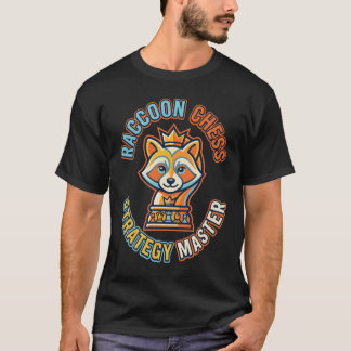 ミニマリスト・アライグマ・チェス・マスター・デザイン Tシャツ