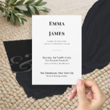 ミニマリスト・アンパサンド結婚式招待状 | QRコード