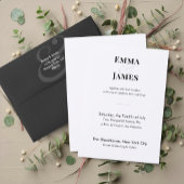 ミニマリスト・アンパサンド結婚式招待状 | QRコード 招待状