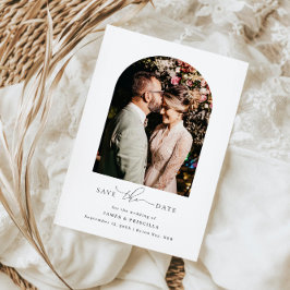 ミニマリスト アーチ写真 ウェディング 招待状