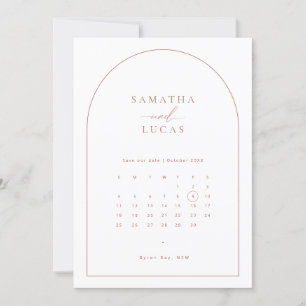 ミニマリスト アーチ カレンダー Save the Date 招待状