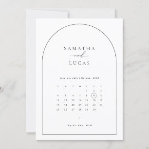 ミニマリスト アーチ カレンダー Save the Date 招待状