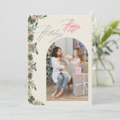 ミニマリスト アーチ ファミリー フォト ホリデー カード (スタンド正面)