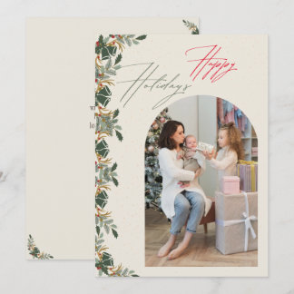 ミニマリスト アーチ ファミリー フォト ホリデー カード