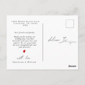 ミニマリスト アーチ フォト ウェディング サンクス ポストカード (裏面)