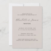 ミニマリスト アーチ ベージュ 50周年 結婚記念日 招待状 (裏面)