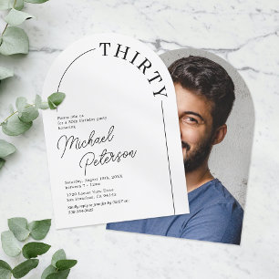 ミニマリスト アーチ 大人 30歳 誕生日 招待状