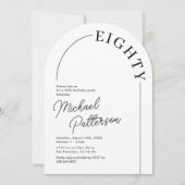 ミニマリスト アーチ 大人 80歳 誕生日 招待状 (正面)