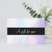 ミニマリスト イリデセント スクリプト ギフト証明書 (スタンド正面)