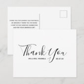 ミニマリスト ウェディング サンクス カリグラフィー シンプル ポストカード (正面/裏面)