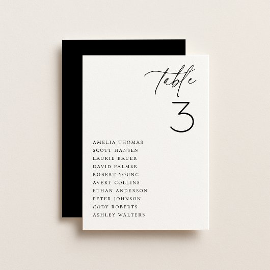 ミニマリスト ウェディング テーブル シーティング カード