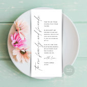 ミニマリスト ウェディング テーブル セッティング 感謝カード プログラム