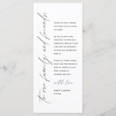 ミニマリスト ウェディング テーブル セッティング 感謝カード プログラム (正面)