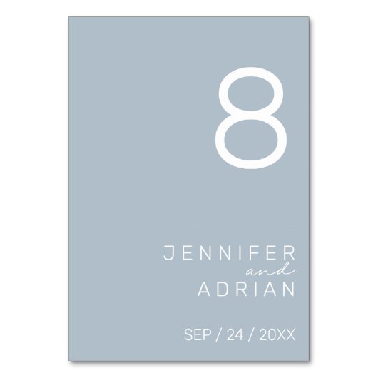 ミニマリスト ウェディング テーブル ナンバー - カスタマイズ可能 テーブルナンバー (正面)