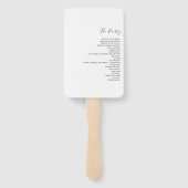 ミニマリスト ウェディング プログラム ハンド ファン (裏面)