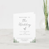 ミニマリスト ウェディング プログラム 折り畳み フラワー (正面)