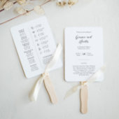 ミニマリスト ウェディング プログラム (10枚セット) ハンド ファン