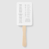 ミニマリスト ウェディング プログラム (10枚セット) ハンド ファン (裏面)