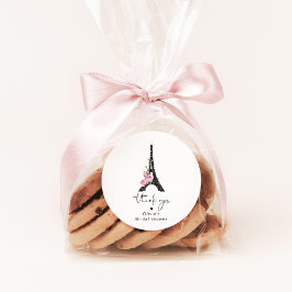 ミニマリスト エッフェル塔 パリ テーマのブライズシャワー ラウンドシール