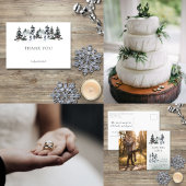 ミニマリスト エバーグリーン マウンテン グリーン スレート ブルー オールインワン招待状