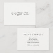 ミニマリスト/エレガンス/グレー 名刺 (正面/裏面)