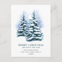 ミニマリスト エレガントな松の木のクリスマス グリーティング