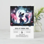 ミニマリスト エレガントな猫の誕生日 招待状 (スタンド正面)