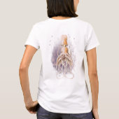 ミニマリスト&エレガントイカアート ホワイト Tシャツ (裏面)