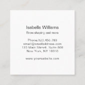 ミニマリスト　エレガント　まゆげ　名刺 スクエア名刺 (裏面)