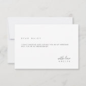 ミニマリスト エレガント アイボリー ブライズメイド, シック エレガント 招待状 (裏面)