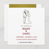 ミニマリスト エレガント ウェディング 招待状 (正面/裏面)