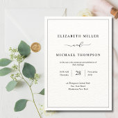 ミニマリスト エレガント ウェディング 招待状, モダン モノグラム 招待状