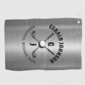 ミニマリスト エレガント オーダーメイド ゴルフ モノグラム デザイン ゴルフタオル (横)